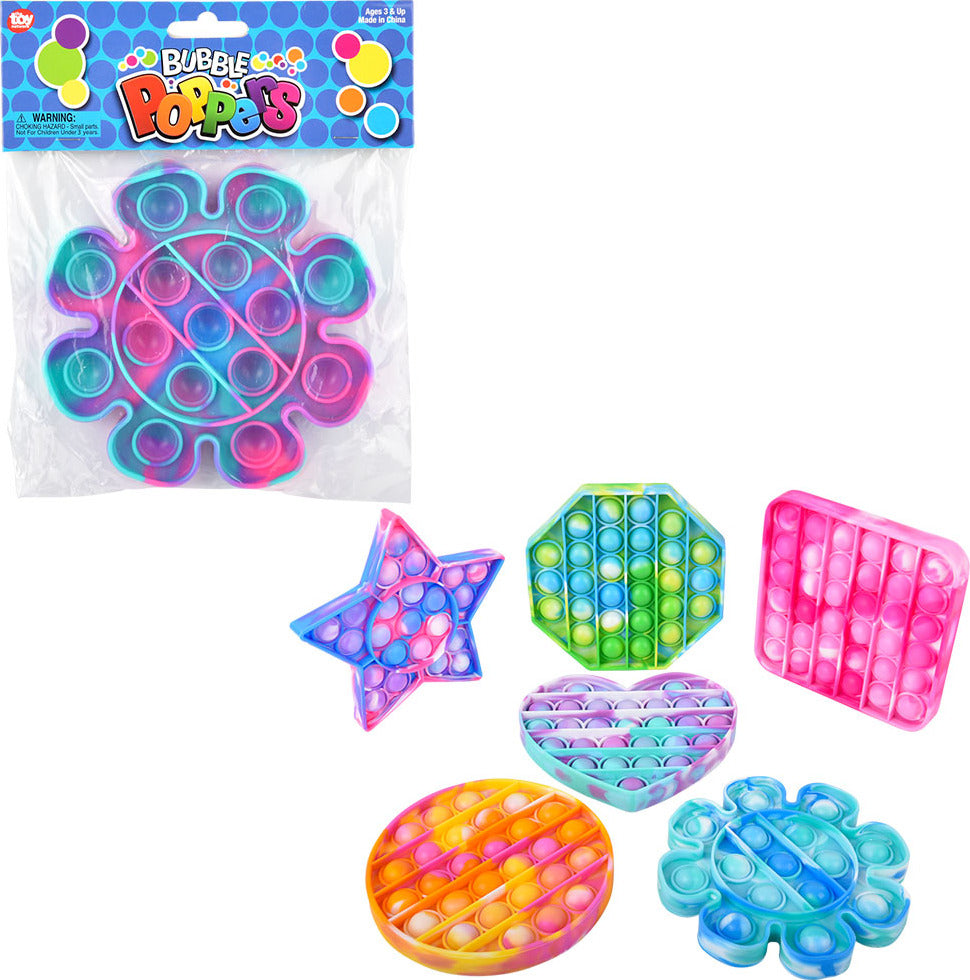 5" Marbleized Bubble Poppers Polybag With Header