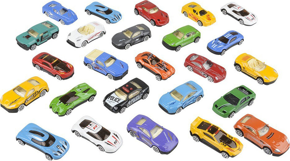 25pc Die-cast Car Set In Tire Carrying Tub