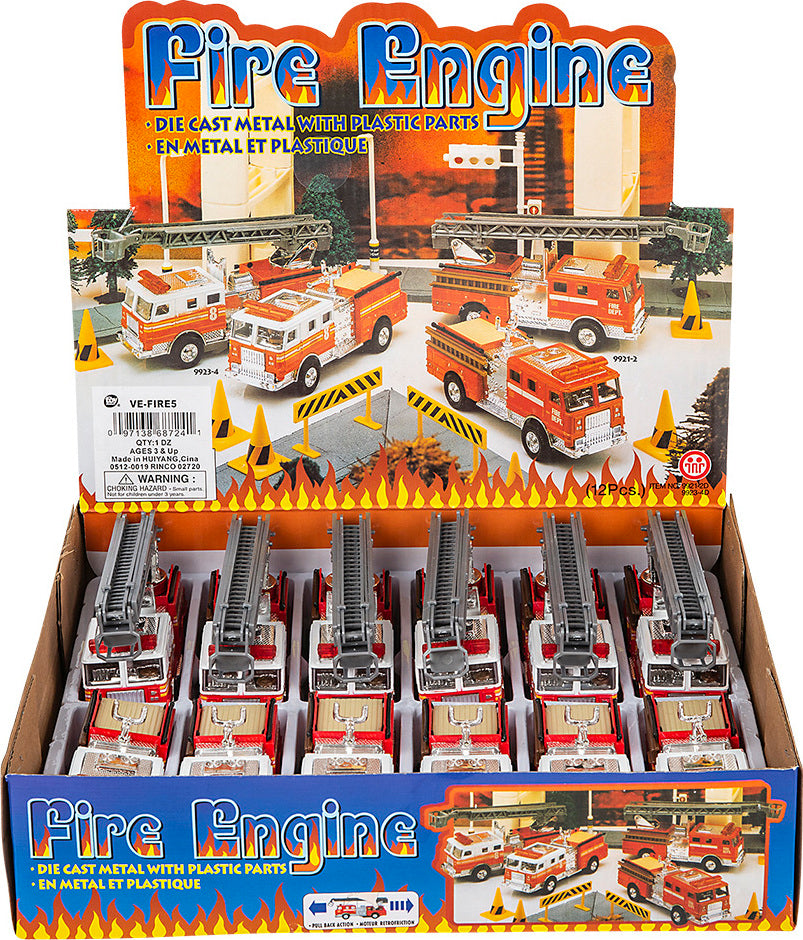5.5" Die-cast Pull Back Fire Truck